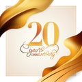 20 years anniversary vector icon, logo. Isolated elegant design