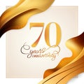 70 years anniversary vector icon, logo. Isolated elegant design