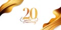 20 years anniversary vector icon, logo. Isolated elegant design with lettering