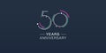 50 years anniversary vector icon, logo. Neon graphic number