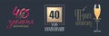 40 years anniversary vector icon, logo set Royalty Free Stock Photo