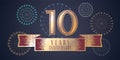 10 years anniversary vector icon, logo Royalty Free Stock Photo