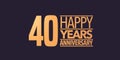 40 years anniversary vector icon, symbol, logo. Graphic background or card for 40th anniversary Royalty Free Stock Photo