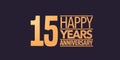 15 years anniversary vector icon, symbol, logo. Graphic background or card for 15th anniversary Royalty Free Stock Photo