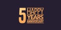5 years anniversary vector icon, symbol, logo. Graphic background or card for 5th anniversary Royalty Free Stock Photo