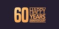 60 years anniversary vector icon, symbol, logo. Graphic background or card for 60th anniversary Royalty Free Stock Photo