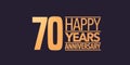 70 years anniversary vector icon, symbol, logo. Graphic background or card for 70th anniversary Royalty Free Stock Photo