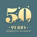 50 years anniversary vector icon, symbol, logo