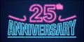 25 years anniversary vector illustration, banner, flyer, logo Royalty Free Stock Photo