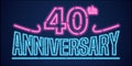 40 years anniversary vector illustration, banner, flyer, logo Royalty Free Stock Photo