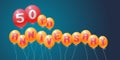 50 years anniversary vector illustration, banner, flyer, logo Royalty Free Stock Photo