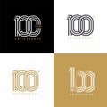 100 years anniversary vector number icon, birthday logo label, black, white Royalty Free Stock Photo