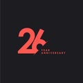 26 Years Anniversary Vector Template Design Illustration