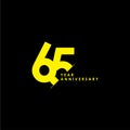 65 Years Anniversary Vector Template Design Illustration