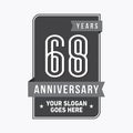68 years celebrating anniversary design template. 68th logo. Vector and illustration.