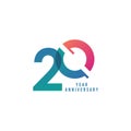 20 Years Anniversary Vector Template Design Illustration