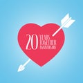 20 years anniversary of wedding or marriage vector icon, illustration