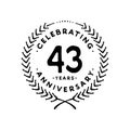 43 years design template. 43rd vector and illustration