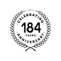 184 years design template. 184th vector and illustration Royalty Free Stock Photo