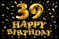 39 Years Birthday Celebration greeting card Design Royalty Free Stock Photo