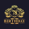 78 years Birthday Logo, Luxury Golden 68th Birthday Celebration