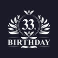 33rd Birthday logo, 33 years Birthday celebration