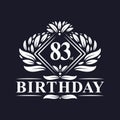 83 years Birthday Logo, Luxury 83rd Birthday Celebration