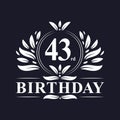 43rd Birthday logo, 43 years Birthday celebration