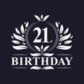 21st Birthday logo, 21 years Birthday celebration