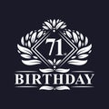 71 years Birthday Logo, Luxury 71st Birthday Celebration Royalty Free Stock Photo
