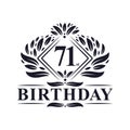 71 years Birthday Logo, Luxury 71st Birthday Celebration Royalty Free Stock Photo