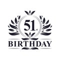 51st Birthday logo, 51 years Birthday celebration