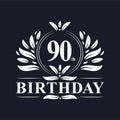 90th Birthday logo, 90 years Birthday celebration