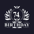 74th Birthday logo, 74 years Birthday celebration