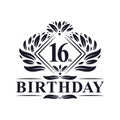 16 years Birthday Logo, Luxury 16th Birthday Celebration