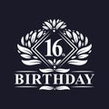 16 years Birthday Logo, Luxury 16th Birthday Celebration