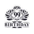 99 years Birthday Logo, Luxury 99th Birthday Celebration