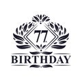 77 years Birthday Logo, Luxury 77th Birthday Celebration