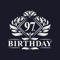 97 years Birthday Logo, Luxury 97th Birthday Celebration