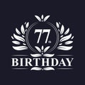 77th Birthday logo, 77 years Birthday celebration