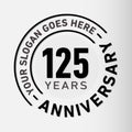 125 Years Anniversary Celebration Design Template. Anniversary vector and illustration. 125 years logo.