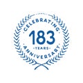 183 years design template. 183rd vector and illustration Royalty Free Stock Photo