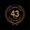 43 years design template. 43rd vector and illustration Royalty Free Stock Photo