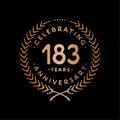 183 years design template. 183rd vector and illustration Royalty Free Stock Photo