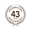 43 years design template. 43rd vector and illustration Royalty Free Stock Photo