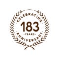183 years design template. 183rd vector and illustration Royalty Free Stock Photo