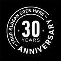 30 Years Anniversary Celebration Design Template. Anniversary vector and illustration. Thirty years logo. Royalty Free Stock Photo