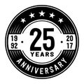 25 years celebrating anniversary design template. 25th anniversary logo. Vector and illustration. Royalty Free Stock Photo