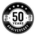 50 years celebrating anniversary design template. 50th anniversary logo. Vector and illustration.
