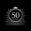 50 years celebrating anniversary design template. 50th anniversary logo. Vector and illustration. Royalty Free Stock Photo